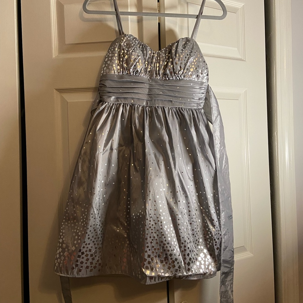 Silver shimmery mini dress